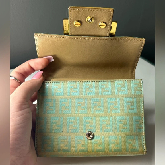Fendi Zucca Turquoise Compact Wallet 2270-31098-018 - Picture 7 of 8